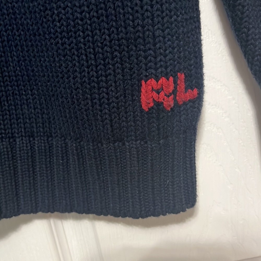 Polo by Ralph Lauren Navy Sweater with American Flag - Picture 9 of 10